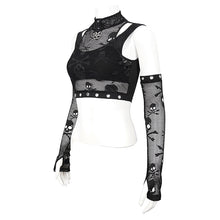 Load image into Gallery viewer, TT182 Fake two-piece small stand-up collar super short vest (with sleeves)