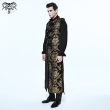 Load image into Gallery viewer, CT07401 Black and gold court floral gothic men long waistcoat