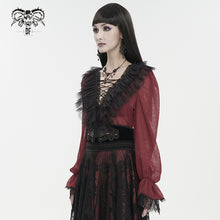 Load image into Gallery viewer, SHT09602 Red Gothic daily life Long Sleeve women Shirts
