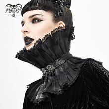 Load image into Gallery viewer, AS07601 Unisex Gothic black pleated high neck collar