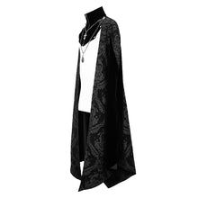 Load image into Gallery viewer, CT120 Chain pendant short front and long back black men long gothic cloak