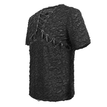 Load image into Gallery viewer, TT162 Punk knit ragged men T-shirt