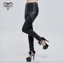 Load image into Gallery viewer, PT157 Gothic velvet printed basic style black women leather leggings