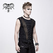 Load image into Gallery viewer, TT126 coarse grain woolen tied with rope cotton punk men vest