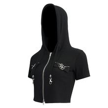 Load image into Gallery viewer, TT205 Everyday Short Sleeve Super Short Women Hoodie