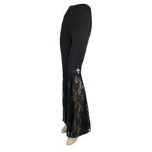 Load image into Gallery viewer, PT050 Gothic women cross decoration knit lace bell bottoms pants