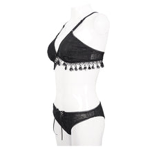 Load image into Gallery viewer, SST014 Tassel Gothic Swimsuit Set