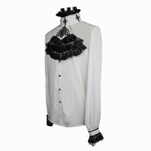 Load image into Gallery viewer, SHT02302 Gothic western fashion palace embroidered ruffled sleeves white men chiffon shirts