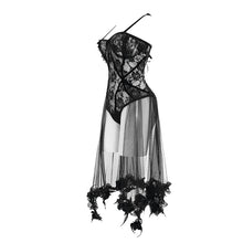 Load image into Gallery viewer, ETT021 Translucent rose lace sexy ladies gothic jumpsuits with swing
