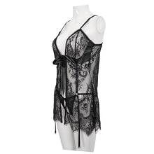 Load image into Gallery viewer, SX006 One-piece sexy lace suspender dress with separate crotch bottom
