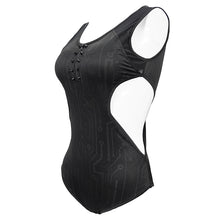 Load image into Gallery viewer, SST002 Cyberpunk circuit board printed one-piece swimsuit