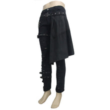 Load image into Gallery viewer, PT032 adjusted loops punk rock broken holes black men ripped trouser with skirt