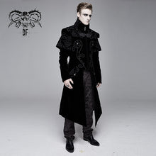 Load image into Gallery viewer, CT13401 Hand-embroidered cape collar black velveteen gothic coat for men