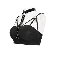 Load image into Gallery viewer, TT191 punk suspender short T-shirt