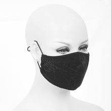 Load image into Gallery viewer, MK018 Devil fashion spider web pattern punk black cotton cloth masks