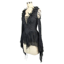 Load image into Gallery viewer, ETT009 big V-neck off the shoulder sexy women lace up long sleeves t-shirt