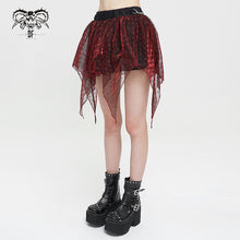 Load image into Gallery viewer, SKT15502 black and red nifty short punk skirt