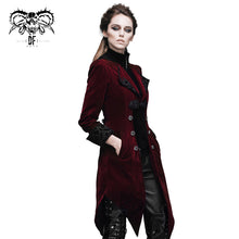 Load image into Gallery viewer, CT02002 Autumn embroidered high collar red party gothic women coat