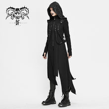 Load image into Gallery viewer, CT156 women winter fur slim punk fleece hooded long coat with loops
