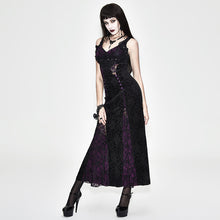 Load image into Gallery viewer, ESKT022 Gothic party nipped waist purple formal gown long rose lace booty package hip dress