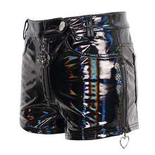 Load image into Gallery viewer, PT166 Punk iridescent Super Stretch Women's Leather Shorts