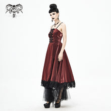 Load image into Gallery viewer, SKT11302 red Gothic tube top layered full dress