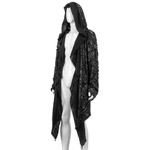 Load image into Gallery viewer, CT177 Decadent Gothic Cross Ragged Knit Men's Hooded Jacket