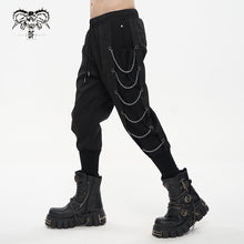 Load image into Gallery viewer, PT179 punk men black harem JOGGER PANTS with side chains