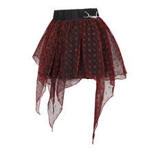 Load image into Gallery viewer, SKT15502 black and red nifty short punk skirt