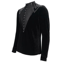 Load image into Gallery viewer, TT203 Military Uniform Velvet Small Stand Collar Men's T-Shirt