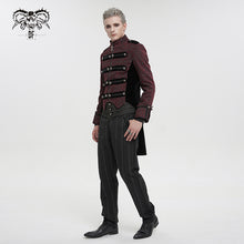 Load image into Gallery viewer, CT19902 Gothic dark pattern four-breasted black and red coat