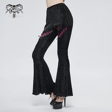 Load image into Gallery viewer, PT149 Striped flocked flared pants