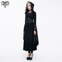 Load image into Gallery viewer, CT070 Gothic pointed hat velveteen floral lady tunic voluminous skirt coats