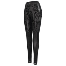 Load image into Gallery viewer, PT141 Cyberpunk circuit diagram flocking stretch mesh leggings