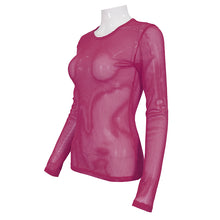 Load image into Gallery viewer, TT19806 Rose red Diamond-shaped net basic style long sleeves men t-shirts