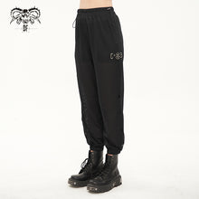 Load image into Gallery viewer, PT178 Women elastic waistband side slit mesh punk pencil pants