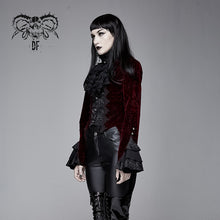 Load image into Gallery viewer, CT13302 Autumn red women gothic party Paisley jacquard velvet swallow-tailed jackets