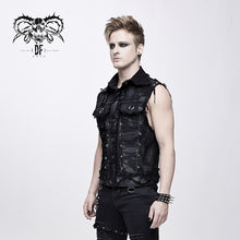 Load image into Gallery viewer, WT043 devil fashion punk heavy metal hand painted faded effect men printing waistcoats
