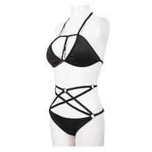 Load image into Gallery viewer, SST009 Punk 4 point star bikini swimsuit set