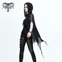Load image into Gallery viewer, CA008 black women punk hooded mesh bat shawl