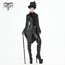 Load image into Gallery viewer, CT17101 Wave pattern black Gothic fake two-piece jacquard coat