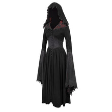 Load image into Gallery viewer, CT070 Gothic pointed hat velveteen floral lady tunic voluminous skirt coats