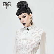 Load image into Gallery viewer, AS08002 white Gothic chiffon lace bow tie