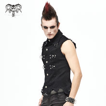 Load image into Gallery viewer, WT061 Distressed heavy metal men vest