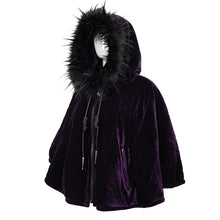 Load image into Gallery viewer, CA02902 Quilted purple velvet shawl