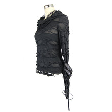 Load image into Gallery viewer, TT096 Autumn women elastic broken holes finger covered punk fashion hooded tops