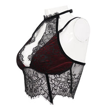 Load image into Gallery viewer, ECST005 Burgundy halter sexy lingerie