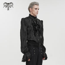 Load image into Gallery viewer, SHT092 Pleated Rubberized Gothic Men's Shirt