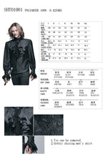 Load image into Gallery viewer, SHT01001 Paisley jacquard shining black rose lace cuff gothic men shirts with bow tie
