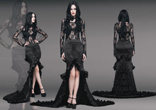 Load image into Gallery viewer, ESKT010 Short front and long back multi-layer wavy flounces floor length gown stretchy half skirts